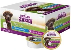 Health Extension Wet Dog Food, Grain-Free, Natural Food Cups For Puppies With Added Vitamins, Include 6 Chicken Recipe Cups & 6 Turkey Recipe Cups, Each Cup Weight (3.5 Oz / 99.2 G) -Dog Supplies Store 51QeSQ4qsXL. AC