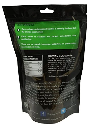Deluxe Naturals Elk Antler Chews For Dogs | Naturally Shed USA Collected Elk Antlers | All Natural A-Grade Premium Elk Antler Dog Chews | Product Of USA, 1-LB Pack Large Cuts 5 Deluxe Naturals Elk Antler Chews For Dogs | Naturally Shed USA Collected Elk Antlers | All Natural A-Grade Premium Elk Antler Dog Chews | Product Of USA, 1-LB Pack Large Cuts - Image 5