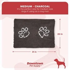 My Doggy Place Microfiber Dog Mat For Muddy Paws, 31" X 20" Charcoal With Paw Print - Absorbent And Quick-Drying Dog Paw Cleaning Mat, Washer And Dryer Safe - Non-Slip Rubber Backed Pet Mat, Medium 18 My Doggy Place Microfiber Dog Mat For Muddy Paws, 31" X 20" Charcoal With Paw Print - Absorbent And Quick-Drying Dog Paw Cleaning Mat, Washer And Dryer Safe - Non-Slip Rubber Backed Pet Mat, Medium -Dog Supplies Store 51R2gOwlPNL