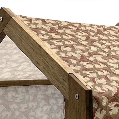 Ambesonne Mushroom Wooden Pet House, Organic Food Porcini Mushroom With Vintage Grunge Display Harvest Farmland, Indoor & Outdoor Portable Dog Kennel With Pillow And Cover, Medium, Cocoa Brown Beige 4 Ambesonne Mushroom Wooden Pet House, Organic Food Porcini Mushroom With Vintage Grunge Display Harvest Farmland, Indoor & Outdoor Portable Dog Kennel With Pillow And Cover, Medium, Cocoa Brown Beige - Image 4