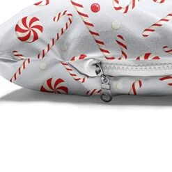 Ambesonne Candy Cane Pet Bed, Sugary Treats Of New Year Celebrations Pattern Of Holiday Food, Chew Resistant Pad For Dogs And Cats Cushion With Removable Cover, 24" X 39", Red White Coconut -Dog Supplies Store 51RdhlrTXCL