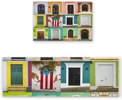Non-slip Rubber Backing Kitchen Runners Set Puerto Rico Door Gate Square , Standing Mat Carpet For Baby Crawling/Bathroom/Gate Entrance Colorful Retro Arched Wall 2 Piece (15.7x23.6 In + 15.7x47.2 In) 18 Non-slip Rubber Backing Kitchen Runners Set Puerto Rico Door Gate Square , Standing Mat Carpet For Baby Crawling/Bathroom/Gate Entrance Colorful Retro Arched Wall 2 Piece (15.7x23.6 In + 15.7x47.2 In) -Dog Supplies Store 51RjbZrLRoL. AC