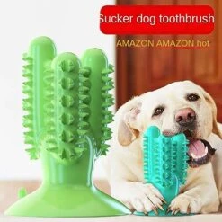 MeDapi Dog Toothbrush, Dog Teeth Cleaning Stick, Dog Teeth Grinding Stick, Food Leakage Device, Chewing-Resistant Pet Supplies, Pet Toys Yellow -Dog Supplies Store 51Ru50QcbML