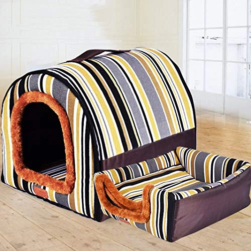 SENERY Stars Pet House PP Cotton Dog Nest Foldable Cat Bed For Small Medium Dogs Striped Travel Kennels Pet Products 5 SENERY Stars Pet House PP Cotton Dog Nest Foldable Cat Bed For Small Medium Dogs Striped Travel Kennels Pet Products - Image 5