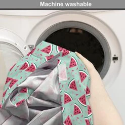 Ambesonne Fruit Dog Crate Cover, Watermelon Slices On Pastel Colored Background Pop Art Fresh Food, Easy To Use Pet Kennel Cover For Small Dogs Puppies Kittens, 22 Inch, Almond Green Dark Coral