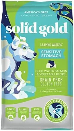 Solid Gold Leaping Waters - Dry Dog Food For Sensitive Stomach - Grain & Gluten Free - With Salmon & Vegetables - Digestive Probiotics For Gut Health - Omega, Superfood & Antioxidant Support For Dogs -Dog Supplies Store 51SCRVoIjXL. AC