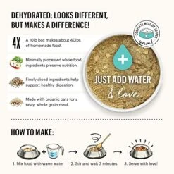 The Honest Kitchen Human Grade Dehydrated Whole Grain Dog Food – Complete Meal Or Dog Food Topper – Turkey 7 Lb (Makes 28 Lbs) -Dog Supplies Store 51SvNlvd7rL