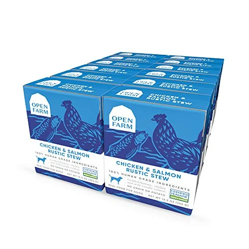 Open Farm Chicken & Salmon Rustic Stew Wet Dog Food, Grain-Free Meal Or Food Topper With Responsibly Sourced Meat And Superfoods Without Artificial Ingredients, Pack Of 12, 12.5 Oz Each 1 Open Farm Chicken & Salmon Rustic Stew Wet Dog Food, Grain-Free Meal Or Food Topper With Responsibly Sourced Meat And Superfoods Without Artificial Ingredients, Pack Of 12, 12.5 Oz Each