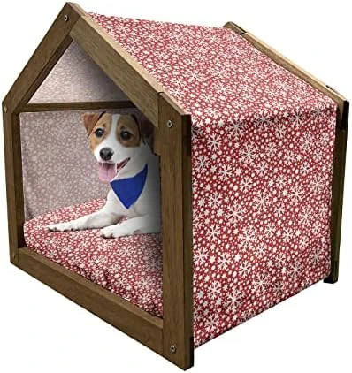 Lunarable Oktoberfest Wooden Dog House, Salty Pretzels On Diamond Pattern Deutschland Country Snacks Food, Outdoor & Indoor Portable Dog Kennel With Pillow And Cover, X-Large, Sky Blue Ivory Redwood 3 Lunarable Oktoberfest Wooden Dog House, Salty Pretzels On Diamond Pattern Deutschland Country Snacks Food, Outdoor & Indoor Portable Dog Kennel With Pillow And Cover, X-Large, Sky Blue Ivory Redwood - Image 3