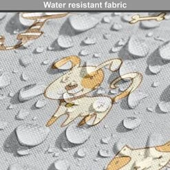 Lunarable Dog Funny Dog Crate Cover, Cats And Dogs Smiling Plain Background Bone Fish Food Repetitive Art, Easy To Use Pet Kennel Cover For Small Dogs Puppies Kittens, 36 Inch, Pale Grey Pale Yellow -Dog Supplies Store 51ULfGZEaoL