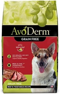 AvoDerm Natural Grain Free Beef & Vegetables Recipe All Life Stages Dry Dog Food 24 Lb -Dog Supplies Store 51Ud0xLnyOL. AC