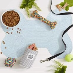 Pet Mat For Dogs & Cats | Friendly Pet Mats | Hand Braided Mat | FloorMat | Doormat | Pet Area Rugs | Polyester Material | Anti-Spill | 16 X 24 Inches | Bone Design – The Home Talk Store -Dog Supplies Store 51VjFlIO0SL. AC