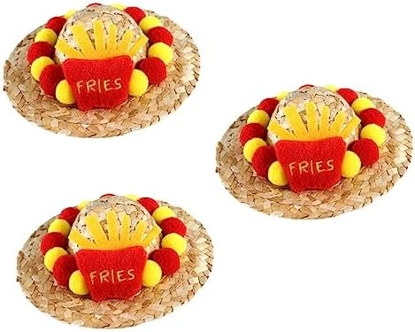 PATKAW 5pcs Cat Dog Straw Hat Mexican Outfit Mexico Hat Summer Outfits French Fry Costume Pet Headgear Cat Cap Decorative Dog Hat Pet Straw Hat Pet Costume Supplies To Weave Small Animals 9 PATKAW 5pcs Cat Dog Straw Hat Mexican Outfit Mexico Hat Summer Outfits French Fry Costume Pet Headgear Cat Cap Decorative Dog Hat Pet Straw Hat Pet Costume Supplies To Weave Small Animals - Image 9