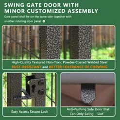 VEIKOU Dog Kennel Outdoor, 8' X 6' X 4' Dog Kennel Large, Dog Kennel W/Rotate Feeding Doors, Upgraded Canopy Dog Kennel For Yard W/Powder Coated Steel Frame 10 VEIKOU Dog Kennel Outdoor, 8' X 6' X 4' Dog Kennel Large, Dog Kennel W/Rotate Feeding Doors, Upgraded Canopy Dog Kennel For Yard W/Powder Coated Steel Frame -Dog Supplies Store 51WKjlNnAzL