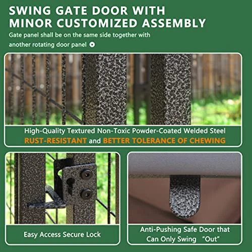 VEIKOU Dog Kennel Outdoor, 8' X 6' X 4' Dog Kennel Large, Dog Kennel W/Rotate Feeding Doors, Upgraded Canopy Dog Kennel For Yard W/Powder Coated Steel Frame 5 VEIKOU Dog Kennel Outdoor, 8' X 6' X 4' Dog Kennel Large, Dog Kennel W/Rotate Feeding Doors, Upgraded Canopy Dog Kennel For Yard W/Powder Coated Steel Frame - Image 5