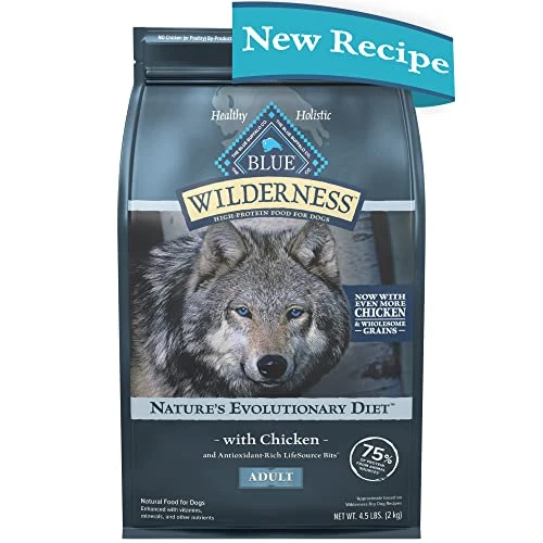 Blue Buffalo Wilderness High Protein Natural Adult Dry Dog Food Plus Wholesome Grains, Chicken 4.5 Lb Bag 1 Blue Buffalo Wilderness High Protein Natural Adult Dry Dog Food Plus Wholesome Grains, Chicken 4.5 Lb Bag