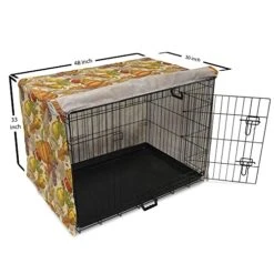 Lunarable Harvest Dog Crate Cover, Happy Thanksgiving Food Pumpkin Tomato Corn Pepper Maple Leaf Acorn Cooking Theme, Easy To Use Pet Kennel Cover For Small Dogs Puppies Kittens, 48 Inch, Multicolor 14 Lunarable Harvest Dog Crate Cover, Happy Thanksgiving Food Pumpkin Tomato Corn Pepper Maple Leaf Acorn Cooking Theme, Easy To Use Pet Kennel Cover For Small Dogs Puppies Kittens, 48 Inch, Multicolor -Dog Supplies Store 51XcjmZIVhL
