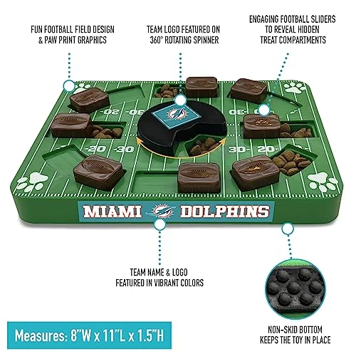Pets First NFL Miami Dolphins Puzzle Toy, Puzzle Treat Dog Toy, Interactive Dog Treat Toy, Dog Puzzle 2 Pets First NFL Miami Dolphins Puzzle Toy, Puzzle Treat Dog Toy, Interactive Dog Treat Toy, Dog Puzzle - Image 2