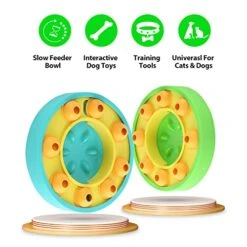 Pets Slow Feeder Bowls Dog Puzzle Toys Non Slip Smart Food Dispenser IQ Interactive Training Toy For Large/Small/Medium Cat Dog Puppies Breed -Dog Supplies Store 51XiPEEibBL