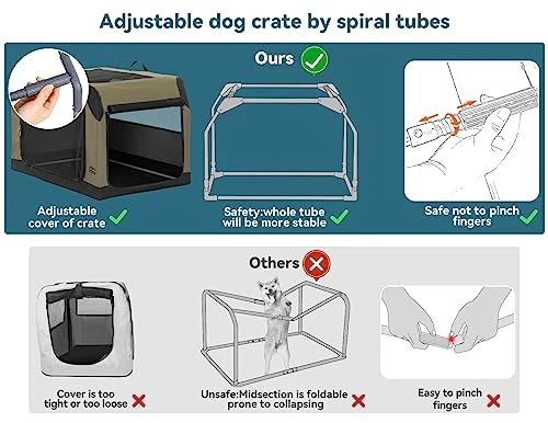 Petsfit Soft Dog Crate With Tilt Angle, 36" L X 24" W X 23" H Fit For Car Seats And Trunks, Multiple Carrying Options, Ideal For Dog Travel 2 Petsfit Soft Dog Crate With Tilt Angle, 36" L X 24" W X 23" H Fit For Car Seats And Trunks, Multiple Carrying Options, Ideal For Dog Travel - Image 2