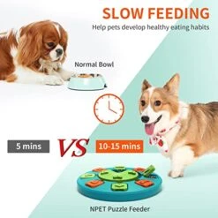 NPET Dog Puzzle Toy, Interactive Dog Toys For Small & Medium Dogs, Dog Enrichment Toys For Pet IQ Training & Mental Enrichment (Green, Level 1) -Dog Supplies Store 51YUHO7nREL