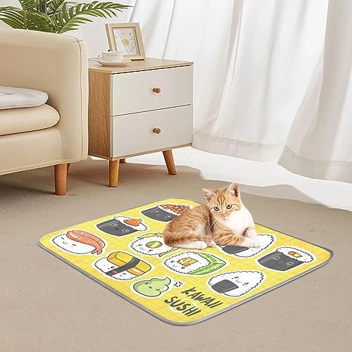 Washable Dog Cooling Mat Kawaii Sushi Rolls Nigiri Summer Cats Sleeping Mat Japanese Foods Plaid Dog Bed Mats 22x27.6inch Pet Ice Silk Sleep Kennel Pad Animal Sleep Bed For Home Outdoor Travel 3 Washable Dog Cooling Mat Kawaii Sushi Rolls Nigiri Summer Cats Sleeping Mat Japanese Foods Plaid Dog Bed Mats 22x27.6inch Pet Ice Silk Sleep Kennel Pad Animal Sleep Bed For Home Outdoor Travel - Image 3