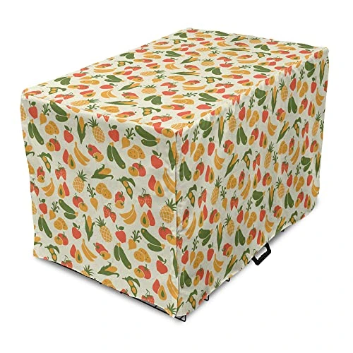 Lunarable Vegetable Dog Crate Cover, Vegetarian Food Pattern With Colorful Ingredients With Grunge Backdrop, Easy To Use Pet Kennel Cover For Small Dogs Puppies Kittens, 18 Inch, Multicolor 1 Lunarable Vegetable Dog Crate Cover, Vegetarian Food Pattern With Colorful Ingredients With Grunge Backdrop, Easy To Use Pet Kennel Cover For Small Dogs Puppies Kittens, 18 Inch, Multicolor