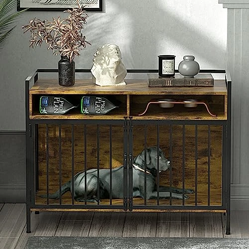 GGUL Furniture Dog Crate Large Dog, Heavy Duty Dog Cages For Medium/Small Dogs Indoor, Super Sturdy Large Dog Kennel With Storage And Anti-Chew 41 Inch 6 GGUL Furniture Dog Crate Large Dog, Heavy Duty Dog Cages For Medium/Small Dogs Indoor, Super Sturdy Large Dog Kennel With Storage And Anti-Chew 41 Inch - Image 6