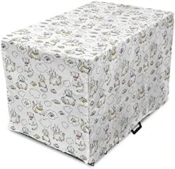 Lunarable Sketch Dog Crate Cover, Kitties Above The Puffy Clouds Dreaming Of Fish Domestic Pets Craving Food, Easy To Use Pet Kennel Cover For Small Dogs Puppies Kittens, 30 Inch, Multicolor -Dog Supplies Store 51aBvT7STQL. AC 2