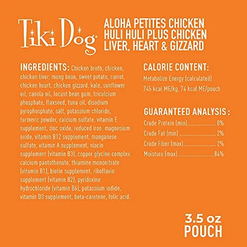 Tiki Dog Aloha Petites – Chicken Huli Huli Wet Dog Food – 3.5 Ounce (Pack Of 12) 3 Tiki Dog Aloha Petites – Chicken Huli Huli Wet Dog Food – 3.5 Ounce (Pack Of 12) - Image 3