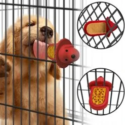 Dog Crate Training Tool, Dog Training Aid For Secures To Crate Peanut Butter Toy, Dog Kennel Therapy Training Slow Feeder Toy For Reduces Anxiety, Dog Crate Toy(Red) -Dog Supplies Store 51b8HJeRzSL