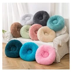 UNOVAP Pet Mat Donut Furry Pet Bed Round Mat Small Medium-Sized Animals Sleep With The Mat (Color : Apricot, Size : S 40CM) -Dog Supplies Store 51bEIoQSdNL