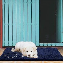Cosyroom Microfiber Dog Rug Door Mat For Dirty Dog Chenille Mud Absorbent Dog Area Rugs Machine Washable Dry Navy Blue 26 X 36 Inch -Dog Supplies Store 51bXsLGXxXL