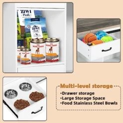 Extra Large Dog Crate Furniture, 85" Sliding Door Double Dog Kennel For 2 Large Dogs Divided, Heavy Duty Wooden Dog Crate Kennel Furniture With 4 Dog Bowls And Drawer For 2 Large Dogs Indoor, White 9 Extra Large Dog Crate Furniture, 85" Sliding Door Double Dog Kennel For 2 Large Dogs Divided, Heavy Duty Wooden Dog Crate Kennel Furniture With 4 Dog Bowls And Drawer For 2 Large Dogs Indoor, White -Dog Supplies Store 51beQcavPoL