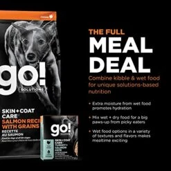 GO! SOLUTIONS Skin + Coat Care - Dry Dog Food, 3.5 Lb - Salmon Recipe With Grains For All Life Stages - Complete + Balanced Nutrition For Dogs -Dog Supplies Store 51bsrdF9P4L
