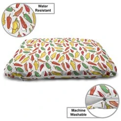 Lunarable Pepper Wooden Pet House, Vegetarian Food And Vegetables Pattern Exotic Hot Ingredients Mexican Cusine Element, Outdoor & Indoor Portable Dog Kennel With Pillow And Cover, Small, Multicolor -Dog Supplies Store 51bwd1pxnLL