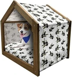 Lunarable Spring Wooden Dog House, Mediterranean Food Illustration Of Olives Branch And Leaves Foliage, Outdoor & Indoor Portable Dog Kennel With Pillow And Cover, X-Large, Yellow White And Black 21 Lunarable Spring Wooden Dog House, Mediterranean Food Illustration Of Olives Branch And Leaves Foliage, Outdoor & Indoor Portable Dog Kennel With Pillow And Cover, X-Large, Yellow White And Black -Dog Supplies Store 51c7NDADvCL. AC