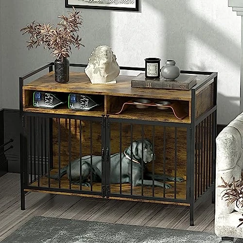 GGUL Furniture Dog Crate Large Dog, Heavy Duty Dog Cages For Medium/Small Dogs Indoor, Super Sturdy Large Dog Kennel With Storage And Anti-Chew 41 Inch 2 GGUL Furniture Dog Crate Large Dog, Heavy Duty Dog Cages For Medium/Small Dogs Indoor, Super Sturdy Large Dog Kennel With Storage And Anti-Chew 41 Inch - Image 2