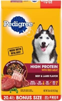 Pedigree High Protein Adult Dry Dog Food Beef And Lamb Flavor Dog Kibble, 18 Lb. Bag -Dog Supplies Store 51cOJiNn7XL. AC
