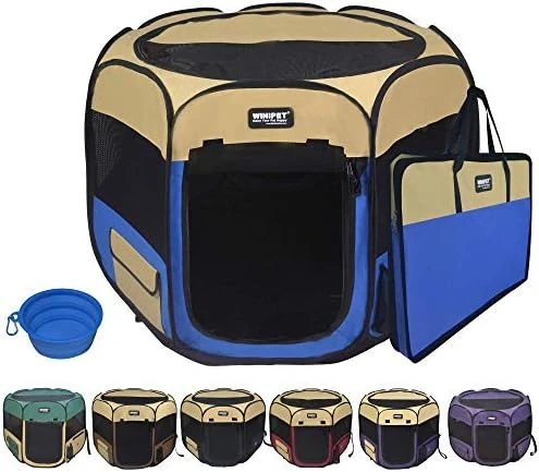 WINiPET 2-Door Folding Soft Pet Playpen (2 Year Warranty), Plus Carrying Bag And Food Grade Silicone Bowl, 10-Size And 12-Color Portable Dog Cat Playpen, Exercise Pen, Indoor & Outdoor Pet Home 5 WINiPET 2-Door Folding Soft Pet Playpen (2 Year Warranty), Plus Carrying Bag And Food Grade Silicone Bowl, 10-Size And 12-Color Portable Dog Cat Playpen, Exercise Pen, Indoor & Outdoor Pet Home - Image 5