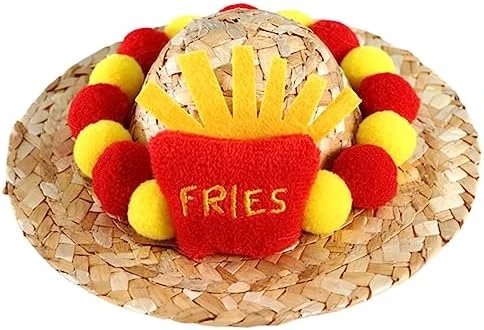 PATKAW 5pcs Cat Dog Straw Hat Mexican Outfit Mexico Hat Summer Outfits French Fry Costume Pet Headgear Cat Cap Decorative Dog Hat Pet Straw Hat Pet Costume Supplies To Weave Small Animals 7 PATKAW 5pcs Cat Dog Straw Hat Mexican Outfit Mexico Hat Summer Outfits French Fry Costume Pet Headgear Cat Cap Decorative Dog Hat Pet Straw Hat Pet Costume Supplies To Weave Small Animals - Image 7