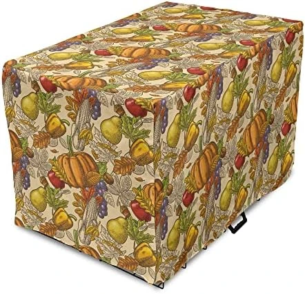 Lunarable Harvest Dog Crate Cover, Happy Thanksgiving Food Pumpkin Tomato Corn Pepper Maple Leaf Acorn Cooking Theme, Easy To Use Pet Kennel Cover For Small Dogs Puppies Kittens, 42 Inch, Multicolor 10 Lunarable Harvest Dog Crate Cover, Happy Thanksgiving Food Pumpkin Tomato Corn Pepper Maple Leaf Acorn Cooking Theme, Easy To Use Pet Kennel Cover For Small Dogs Puppies Kittens, 42 Inch, Multicolor - Image 10
