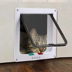 GENERIC Door Cat Door With Controllable 4 Way Lock Security S Flap Door For Dogs Cats Plastic Gate Window Door 2Pcs S -Dog Supplies Store 51e50s8ZEOL