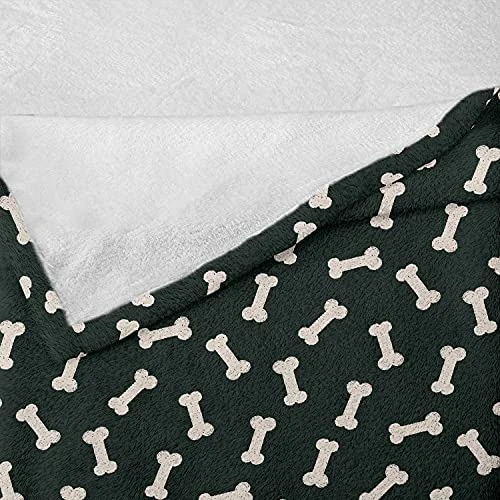 Lunarable Dog Bone Throw Blanket, Simplistic Doodle Dog Food Bone Background Canine Animal Care Theme, Flannel Fleece Accent Piece Soft Couch Cover For Adults, 60" X 80", Ivory And Charcoal Grey 4 Lunarable Dog Bone Throw Blanket, Simplistic Doodle Dog Food Bone Background Canine Animal Care Theme, Flannel Fleece Accent Piece Soft Couch Cover For Adults, 60" X 80", Ivory And Charcoal Grey - Image 4