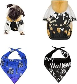 DDFS Grey French Bulldog Costume Cute Dog Costume With 2 Halloween Pet Bandana, Small Dog Shirts Pet Cold Weather Coat Puppy Hoodies Doggy Apparel Cat Pullover Soft Dogs Outfit Print Food On The Table -Dog Supplies Store 51emmFN4HL. AC