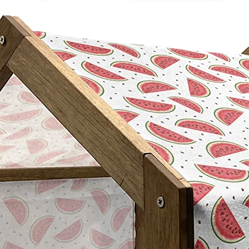 Lunarable Watermelon Wooden Dog House, Watermelon Slices With Agriculture Themed Organic Food Illustration, Outdoor & Indoor Portable Dog Kennel With Pillow And Cover, X-Large, Dark Coral Green 3 Lunarable Watermelon Wooden Dog House, Watermelon Slices With Agriculture Themed Organic Food Illustration, Outdoor & Indoor Portable Dog Kennel With Pillow And Cover, X-Large, Dark Coral Green - Image 3