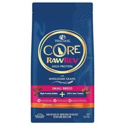Wellness CORE RawRev Dry Small Dog Food With Wholesome Grains, Natural Ingredients, Made In USA With Real Freeze-Dried Meat (Adult, Small Breed, 4 Lbs)