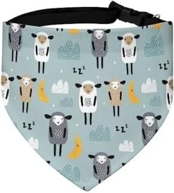 GENERIC Cute Sleeping Sheep Moon Clouds Dog Bandana,Dog Bandanas Triangle Bibs Scarf Accessories Minimal Head Cicumference -Dog Supplies Store 51fS25xP1vL. AC