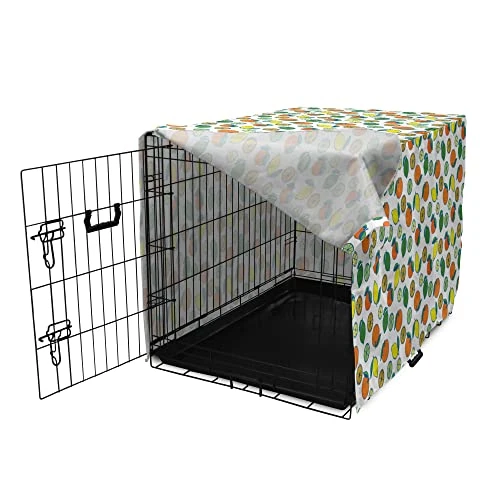 Lunarable Lime Green Dog Crate Cover, Whole Fruits And Halves Food Themed Agriculture Summer Season Art, Easy To Use Pet Kennel Cover For Small Dogs Puppies Kittens, 48 Inch, White Orange And Green 3 Lunarable Lime Green Dog Crate Cover, Whole Fruits And Halves Food Themed Agriculture Summer Season Art, Easy To Use Pet Kennel Cover For Small Dogs Puppies Kittens, 48 Inch, White Orange And Green - Image 3