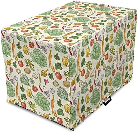 Lunarable Vegetable Dog Crate Cover, Colorful Scene Of Colorful Healthy Veggies Organic Foods Harvest Season, Easy To Use Pet Kennel Cover For Small Dogs Puppies Kittens, 48 Inch, White And Multicolor 11 Lunarable Vegetable Dog Crate Cover, Colorful Scene Of Colorful Healthy Veggies Organic Foods Harvest Season, Easy To Use Pet Kennel Cover For Small Dogs Puppies Kittens, 48 Inch, White And Multicolor - Image 11